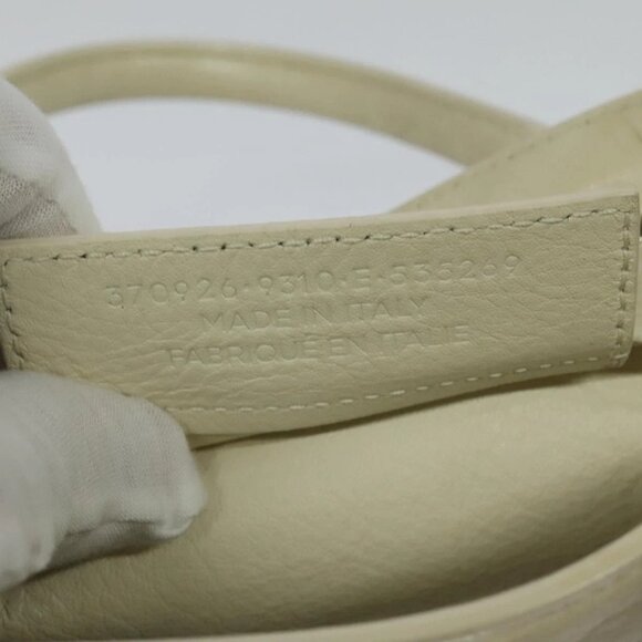 BALENCIAGA Paper mini Hand Bag Leather 2way White Silver - Picture 9 of 16